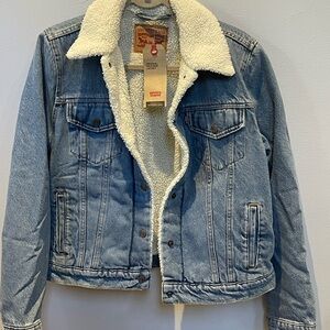 Levi's Light Blue Denim Jacket with Cream Sherpa